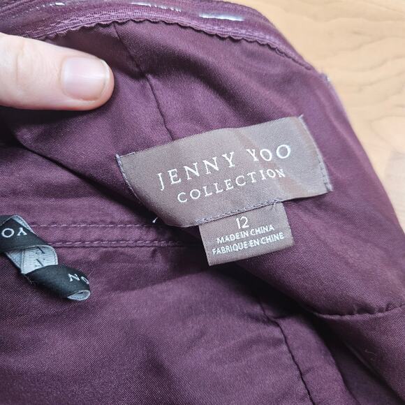 Jenny Yoo Size 12 Anabelle Strapless Tulle Gown Midi Dress Lilac Dusty Purple - Picture 5 of 7